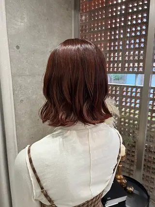 ミディアム カラー パーマ 表参道🌿赤み消し カラー/チナツのヘアスタイル
