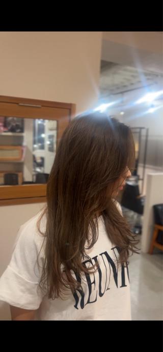 ロング カラー 栄/海外風カラー/ ナチュラル縮毛のヘアスタイル