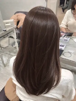 セミロング カラー 【韓国ヘア×透明感 カラー】笹谷 莉未のヘアスタイル