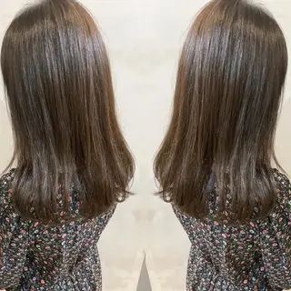 セミロング カラー ヘアアレンジ ネイル マツエク・マツパ 夜23時まで予約🉑 reverieあきらのヘアスタイル