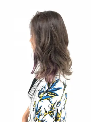 ミディアム カラー ハイトーンカラー 🦋yuri🦋のヘアスタイル