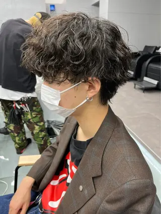 パーマ メンズ 松戸レイヤーカット 塚原悠斗のヘアスタイル