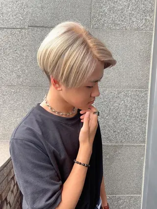 ショート カラー メンズ メンズ縮毛矯正 細谷碧海のヘアスタイル