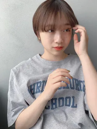 ショート カラー ボブパーマコテ巻き風 パーマNo1深江秀平のヘアスタイル