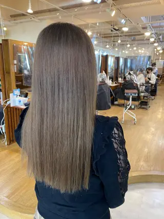 ロング カラー 女性目線でつくる ボブ縮毛矯正のヘアスタイル