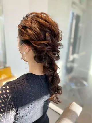 セミロング カラー ヘアアレンジ Aloa透明感ヘア ♡kanami♡のヘアスタイル