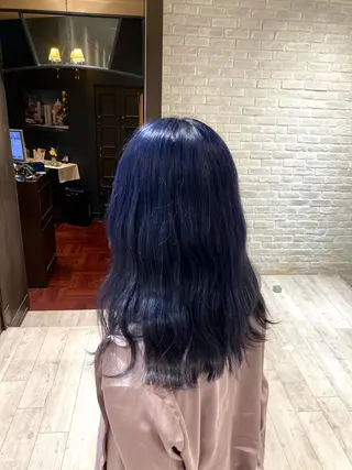 ロング カラー 曲がる縮毛矯正 LIBER 岩名のヘアスタイル