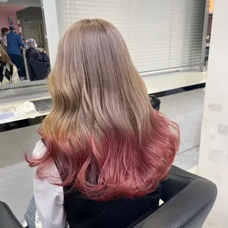 ロング カラー ヘアアレンジ 🪞official THREE 横浜🎀のヘアスタイル