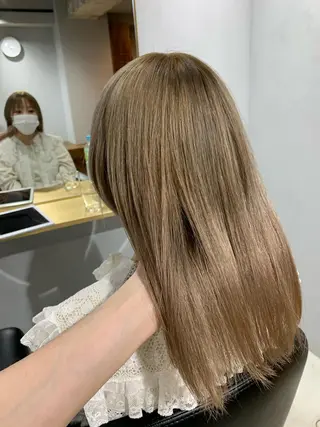 セミロング カラー ボブパーマコテ巻き風 パーマNo1深江秀平のヘアスタイル