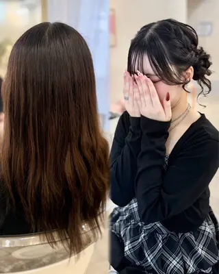 セミロング ヘアアレンジ 梅田茶屋町ヘアセット 🎀RIONA🎀のヘアスタイル