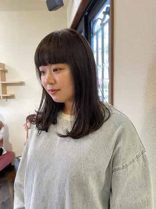 セミロング 梶原 真帆のヘアスタイル