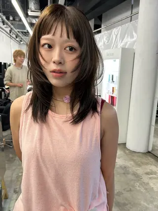 ミディアム カラー Pia ツボイ ケイタのヘアスタイル