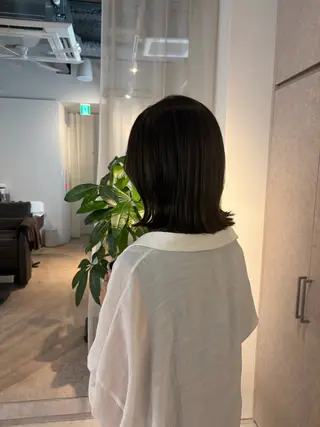 ミディアム ✨色持ちの良い艶 カラー✨蟹江真世のヘアスタイル