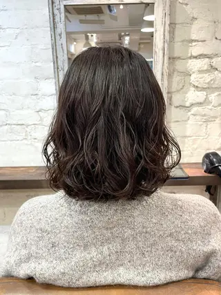 ミディアム パーマ 髪質改善 縮毛矯正/ レイヤー/銀座/本木のヘアスタイル