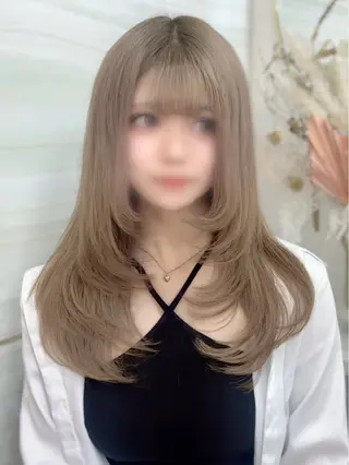 セミロング カラー 🦋高瀬寛菜🦋 韓国レイヤーのヘアスタイル