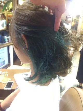ミディアム カラー パーマ ヘアアレンジ メンズ キッズ ネイル マツエク・マツパ サロンドミルク 渋谷高比良のヘアスタイル