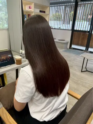 ロング パーマ 🍒モテ暖色カラー × うる艶✧ ゆなのヘアスタイル