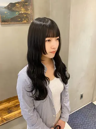 セミロング 新宿/顔周りカット +レイヤー＝しずく♩のヘアスタイル