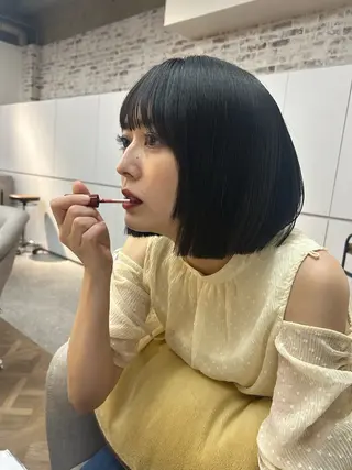 ミディアム お顔周り/オリーブ/ Wカラー/mei大名のヘアスタイル