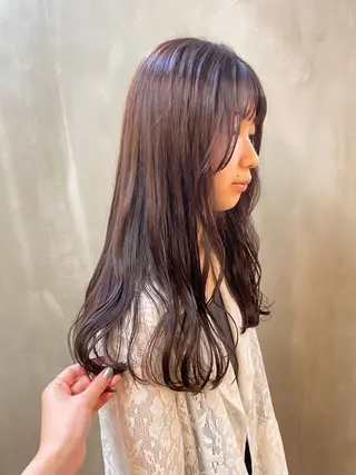 セミロング カラー ヘアアレンジ ハル🌸柔色/ ブリーチなし/艶髪のヘアスタイル
