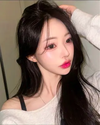 ロング カラー パーマ ヘアアレンジ メンズ キッズ 上品＆韓国風 🥀海心🥀のヘアスタイル