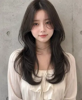セミロング カラー ヘアアレンジ 🌫️大人韓国ヘア 🌫️naoyaのヘアスタイル