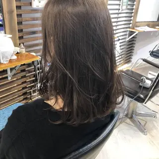 セミロング カラー 韓国風レイヤーカット 上手く丁寧早い/マツのヘアスタイル