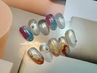 ネイル 💜ワンホンネイル ナインカラット💎のネイルデザイン