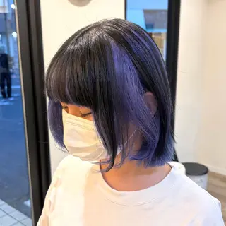 ミディアム 🎀ハイトーン/ 艶カラー/夕月🎀のヘアスタイル