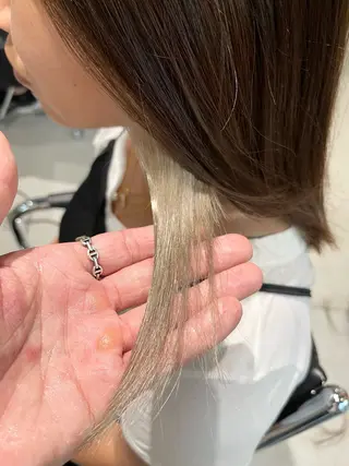 セミロング カラー ⭕️白髪で悩む全ての 人を救いたい⭕️宮山のヘアスタイル