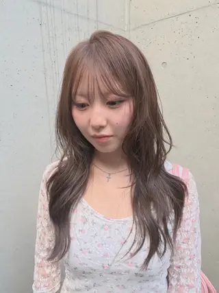 セミロング カラー 韓国レイヤー/透明感 カラー/RIN🎀のヘアスタイル