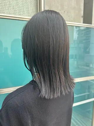 ミディアム カラー 久木原 ゆりのヘアスタイル