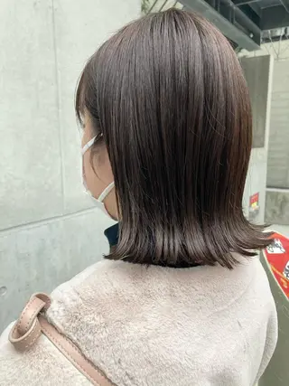 ミディアム ✨色持ちの良い艶 カラー✨蟹江真世のヘアスタイル