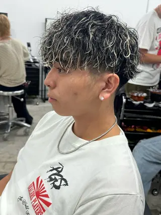 ショート カラー パーマ メンズ Pia/KIRIA /福岡美容室のヘアスタイル