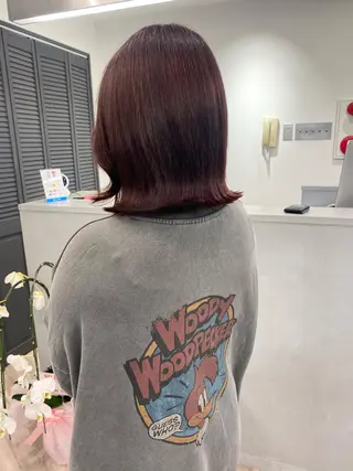 ミディアム カラー ヘアアレンジ 🌷FUKA🌷 まろやかハイトーンのヘアスタイル