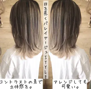 ミディアム カラー テトネ タカシのヘアスタイル
