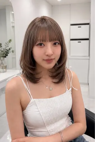 セミロング 艶髪ブリーチあり/レ イヤーカット🎀セナのヘアスタイル