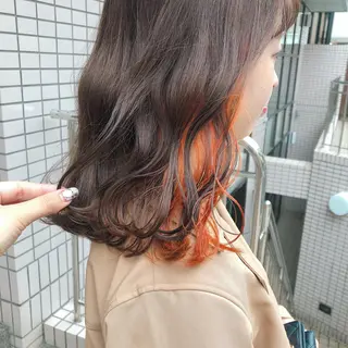 ミディアム カラー ヘアアレンジ 天神レイヤーカット No.1💖マユカのヘアスタイル