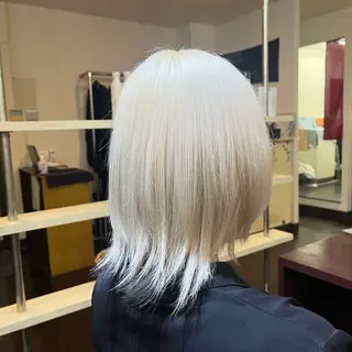 ショート カラー 編み込みエクステ/ ハイトーン りょすけのヘアスタイル