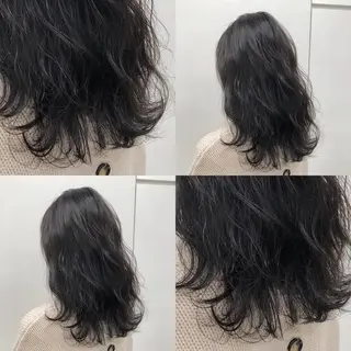 ミディアム カラー パーマ ヘアアレンジ メンズ キッズ 上品＆韓国風 🥀海心🥀のヘアスタイル