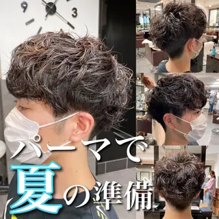 ショート カラー パーマ ヘアアレンジ メンズ 新宿御苑前/ボブ 髪質改善Ryuseiのヘアスタイル