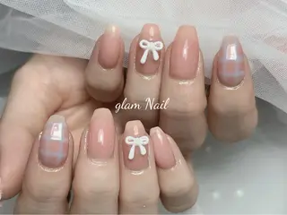 ネイル エツメ💅 長さ出し🎀デザインのネイルデザイン