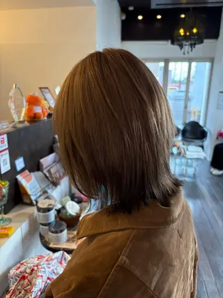 セミロング カラー 🤎韓国ヘア ベージュ まゆか🤎のヘアスタイル