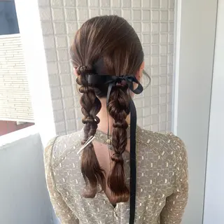 ヘアアレンジ 銀座:似合わせカラー オリーブ🫒アレンジのヘアスタイル