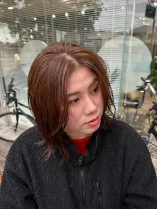 ミディアム qpulaあいみ 透明感カラーのヘアスタイル