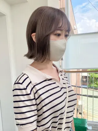 ミディアム ヘアアレンジ 🌷FUKA🌷 まろやかハイトーンのヘアスタイル