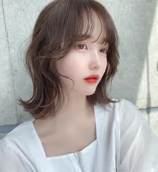 ミディアム 透明感♡グレージュ ♡ミルクティー♡のヘアスタイル