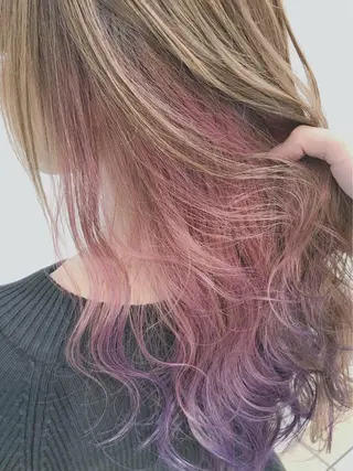 セミロング カラー パーマ ヘアアレンジ MK エムのヘアスタイル