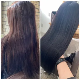 セミロング カラー 縮毛矯正×髪質改善 小笠原大樹のヘアスタイル
