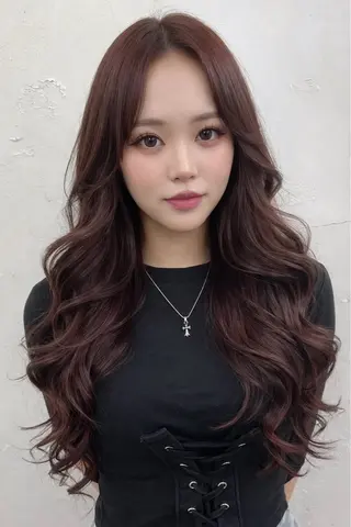 ロング カラー ワンホンレイヤー エクステづまのヘアスタイル